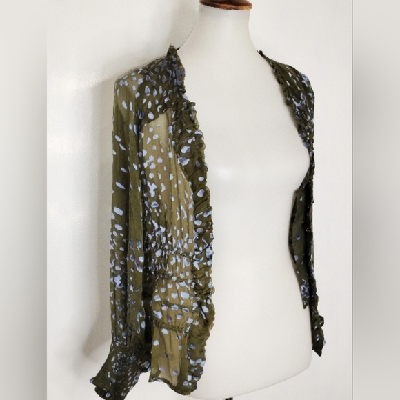 SHEER CUT VELVET CHIFFON BLOUSE - Picture 5 of 10